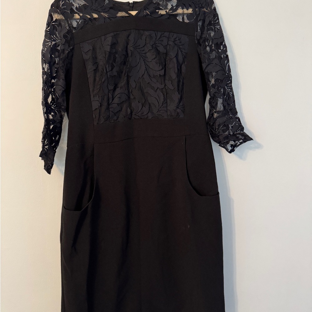 Nanette Lepore Black Lace Long Sleeve Dress
